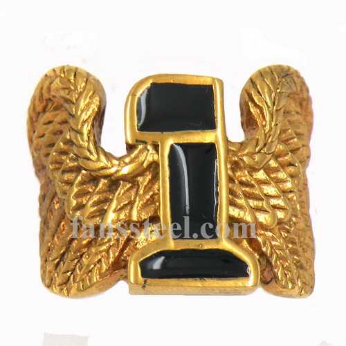 FSR11W66G wing number one biker Ring - Click Image to Close